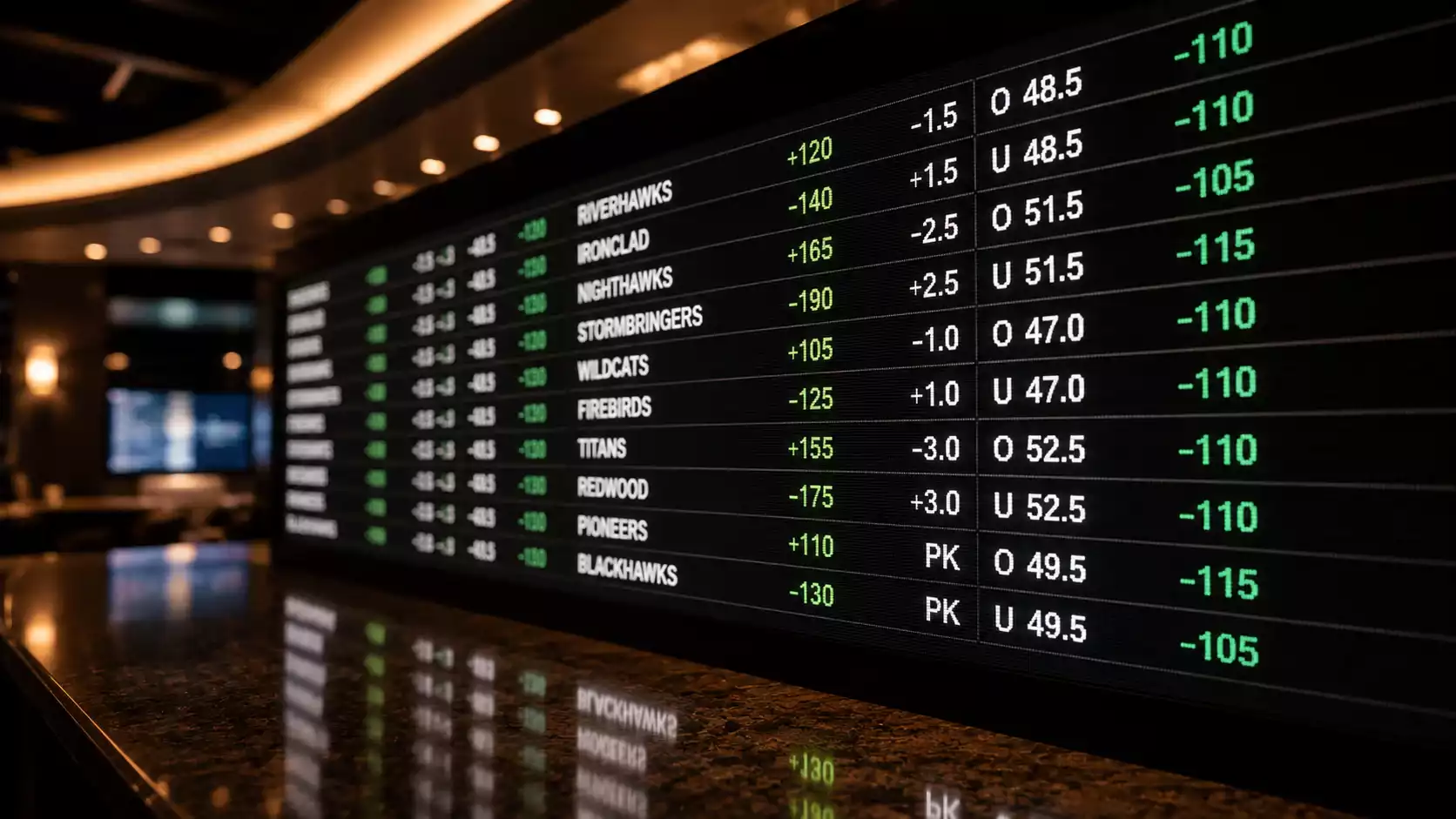 NFL futures betting odds displayed on a sportsbook board showing Super Bowl and MVP markets